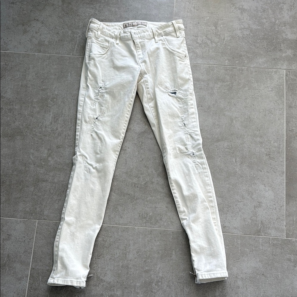 Guess White Skinny Distressed Jeans